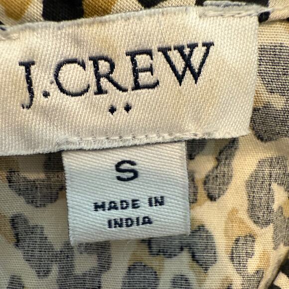 Women's J. Crew Leopard‎ Print Short Sleeve Pullover Blouse Size Small - Picture 3 of 8
